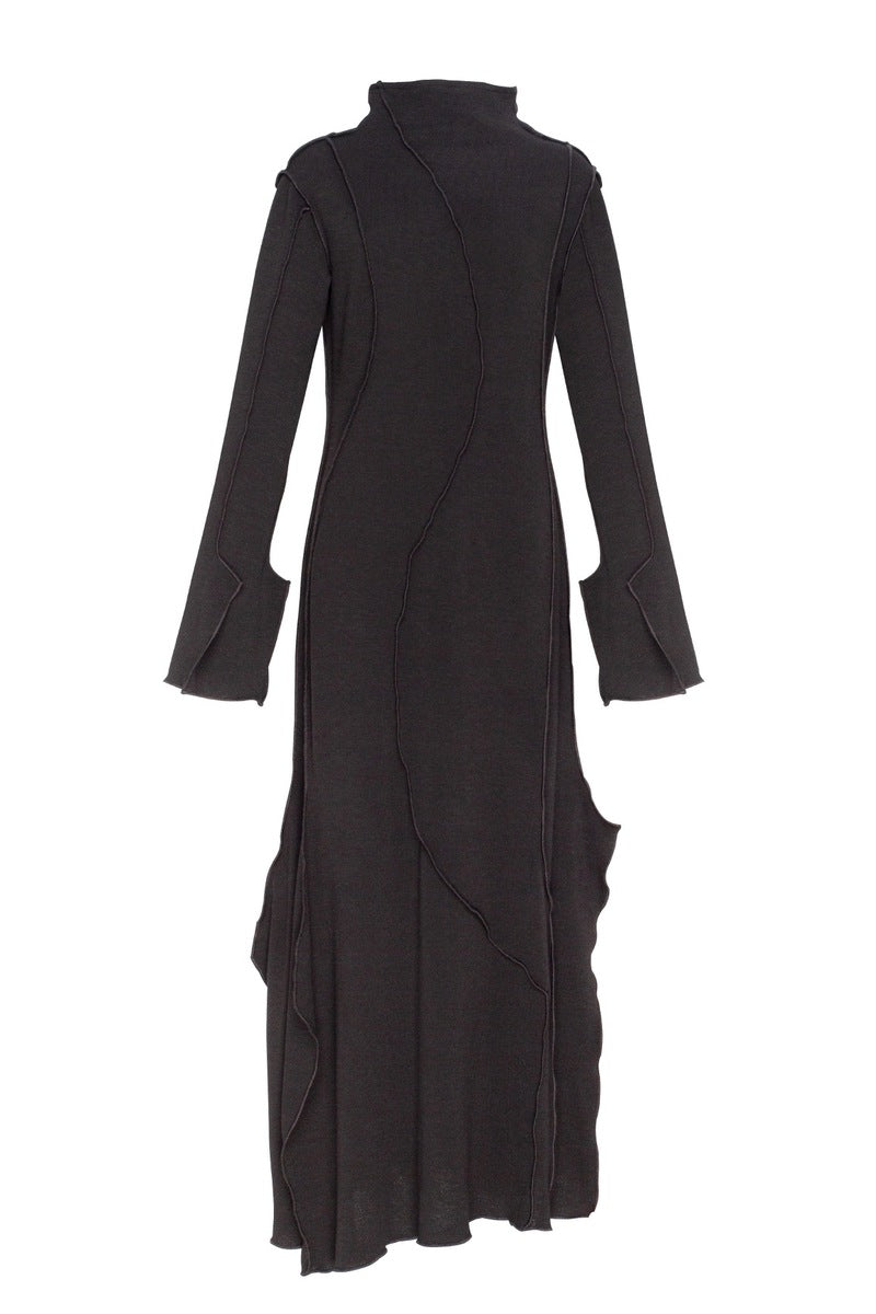 INDIRA HIGH NECK ASYMMETRIC MAXI DRESS - CULT MIA