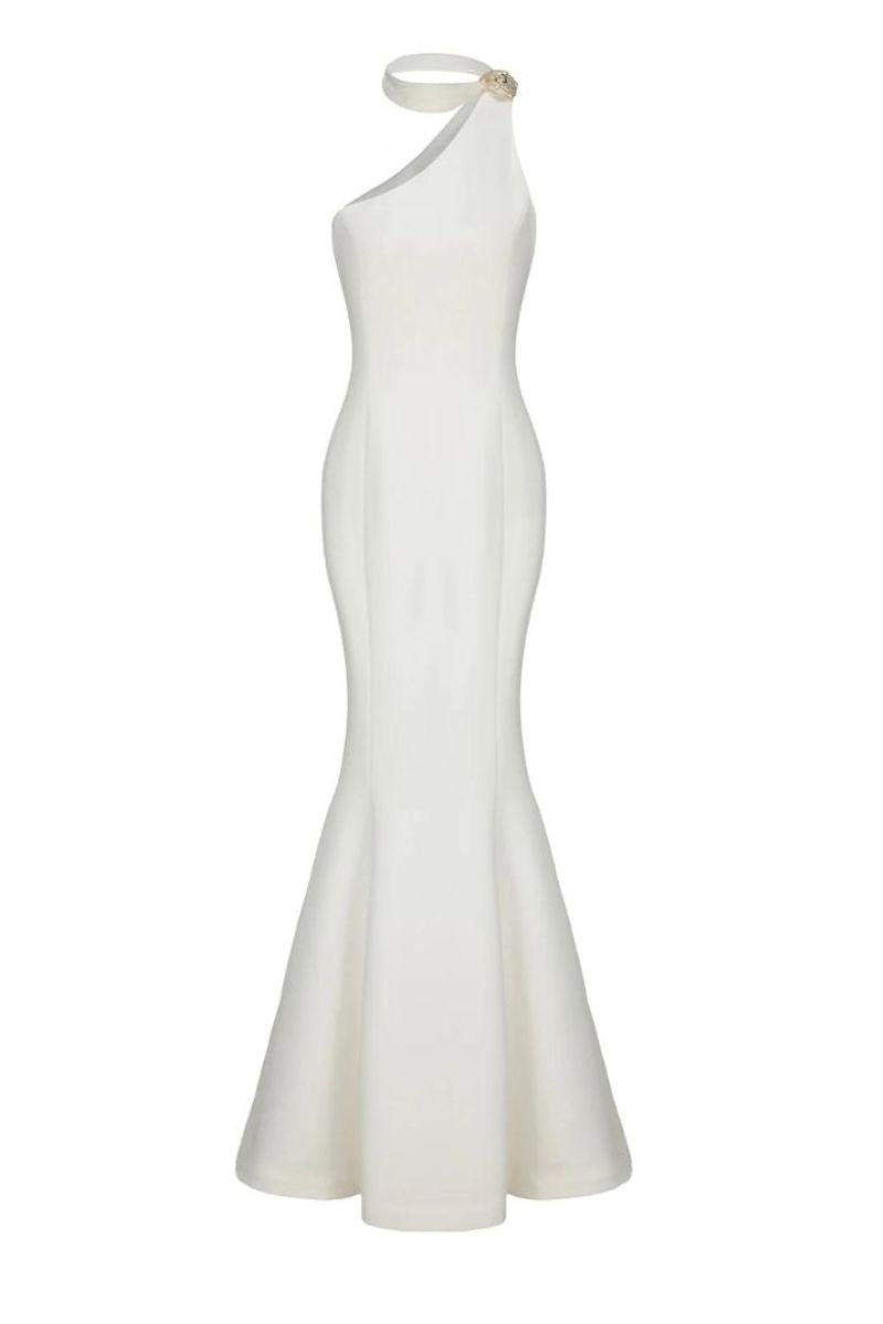 BRIELLE SILK WHITE GOWN - CULT MIA