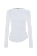 GRUNGE TOP IN WHITE