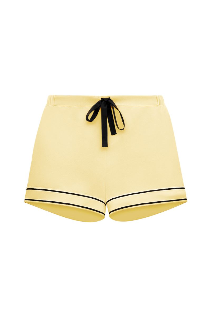 GREENE SILK SHORTS IN YELLOW - CULT MIA