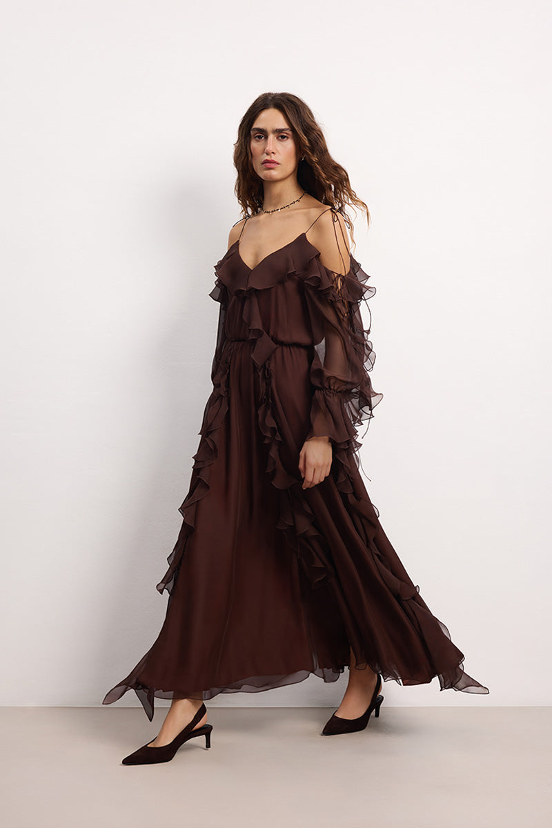 MORNING FOREST DRESS BROWN | CULT MIA