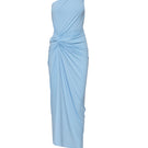 Baobab Canoa Maxi Dress in sky blue and blush pink, flowing fabric, sleeveless design, perfect for summer wear.