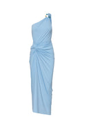 Baobab Canoa Maxi Dress in sky blue and blush pink, flowing fabric, sleeveless design, perfect for summer wear.