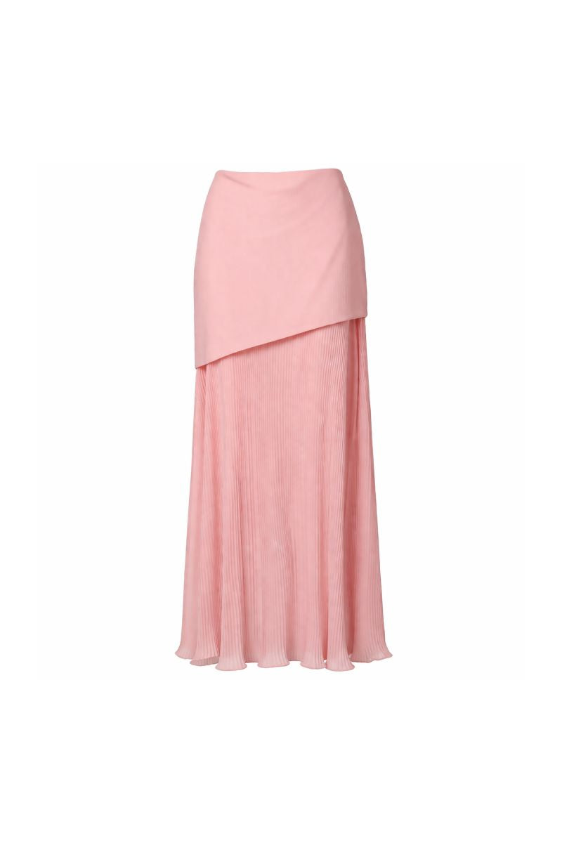 Baobab Roma Maxi Skirt in Rosa Spritz, flowing maxi skirt with lightweight fabric and vibrant pink color, displayed on a model.