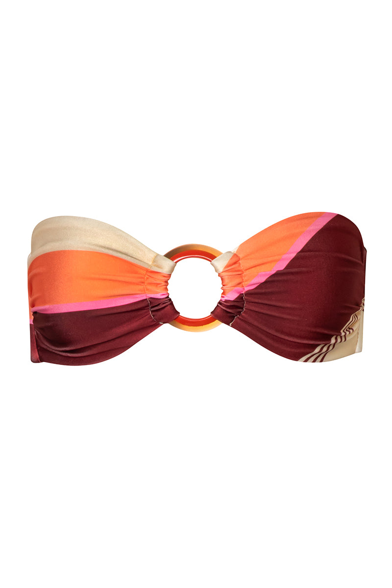 Baobab NALA bikini top in terracotta rosata, featuring a stylish design with adjustable straps and vibrant color.