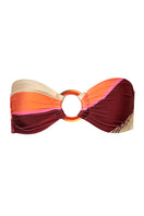 Baobab NALA bikini top in terracotta rosata, featuring a stylish design with adjustable straps and vibrant color.