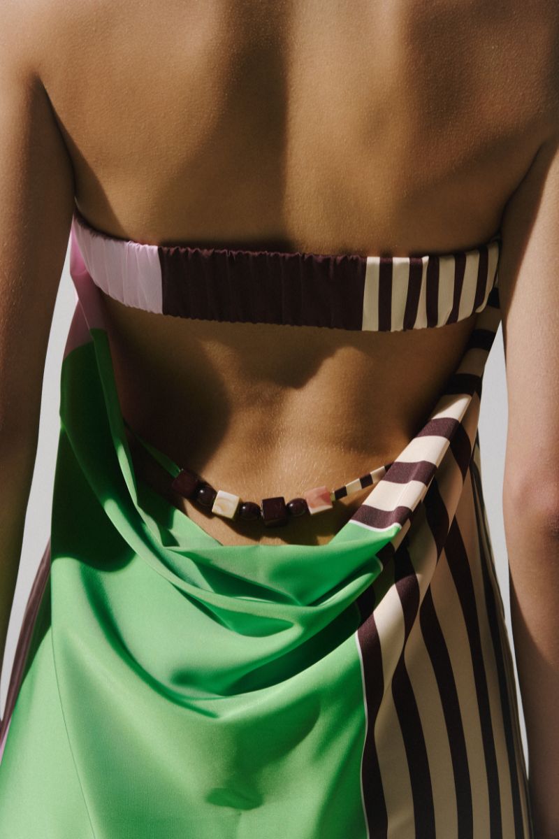 Baobab Lola maxi dress in Caffe Verde with flowing fabric and sleeveless design, perfect for casual or summer wear.