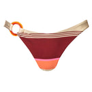 Baobab Zur bikini bottom in terracotta rosata, stylish swimwear with a vibrant orange hue, displayed flat against a white background.