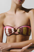 Baobab NALA bikini top in Oliva Rose with adjustable straps and floral pattern, perfect for summer beachwear.