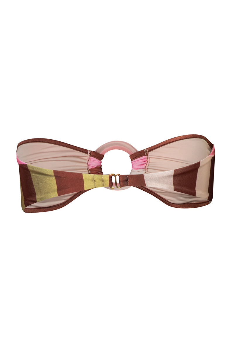 Baobab NALA bikini top in Oliva Rose with adjustable straps and floral print, perfect for beach or poolside wear.