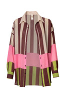 Baobab Lulu shirt in olive rose color, lightweight casual shirt with long sleeves and button-front design.