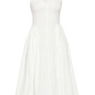 White Pisa midi dress by Summer Away, flowing fabric, sleeveless design, and midi length, perfect for summer or casual occasions.