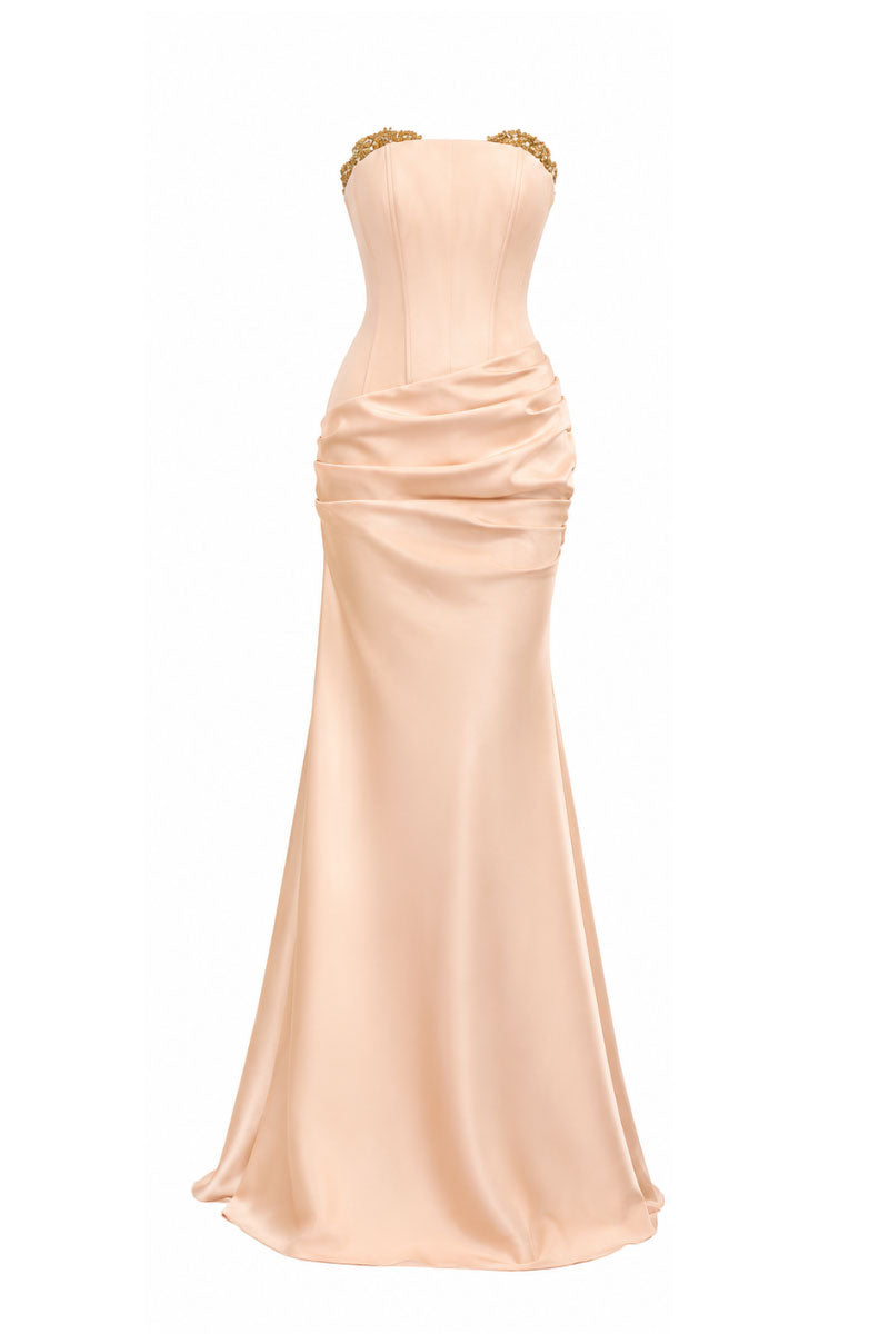 CEM Crystal Bust Gown featuring elegant crystal embellishments and a flowing gown design suitable for formal occasions.