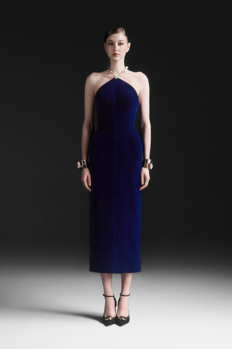 LUMIREL SHEATH MIDI DRESS IN ROYAL BLUE