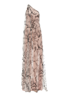 TONYY rustling maxi gown in nude with flowing fabric and elegant design, perfect for formal occasions.