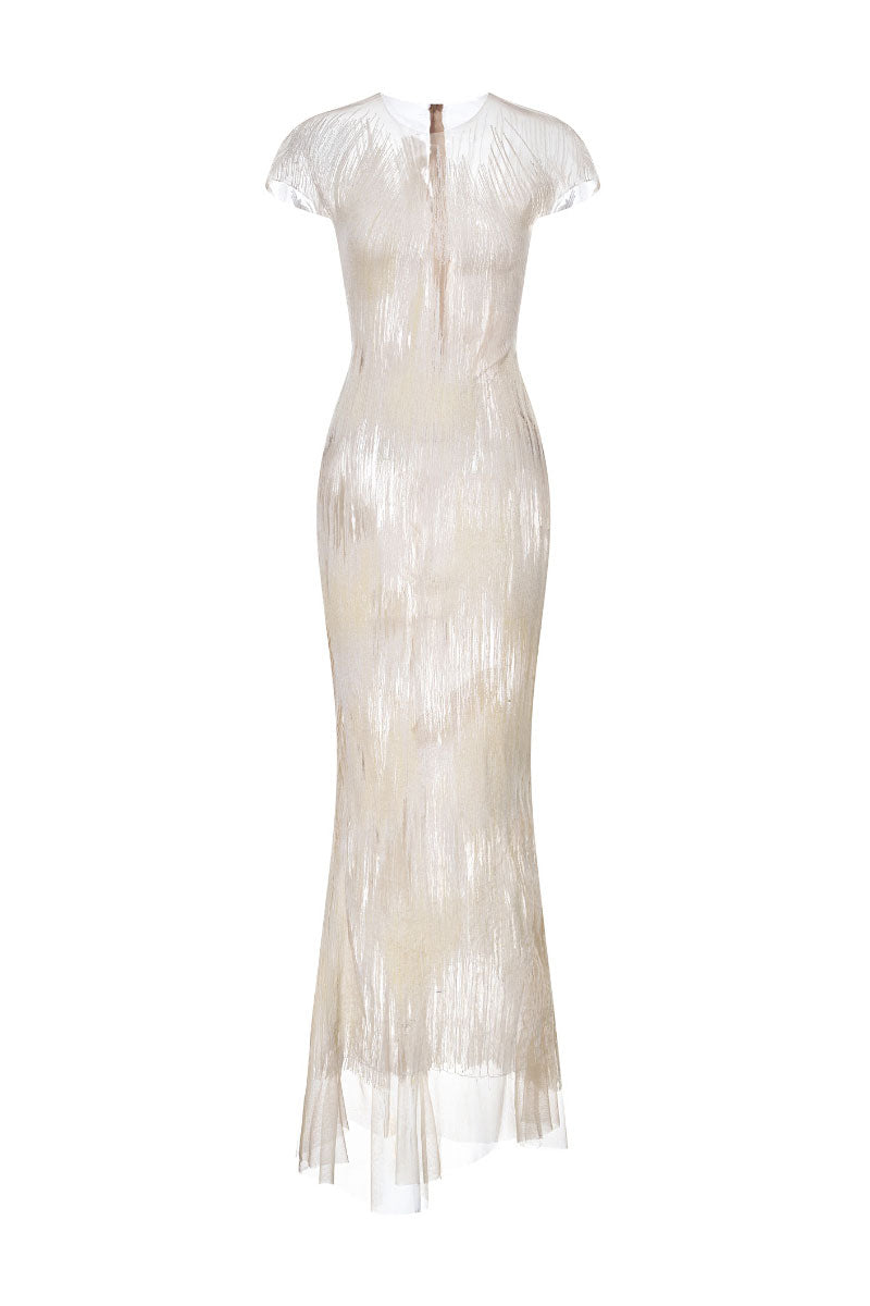 Leica Artisanal Ember in White midi dress featuring elegant fabric and stylish design, perfect for sophisticated occasions.
