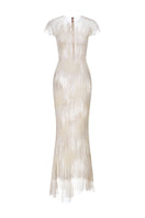 LECIA artisanal ember white gown with elegant design, soft fabric, and intricate details perfect for special occasions.