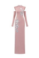 Elegant Dahlia Dress gown by Arti Apparel featuring flowing fabric and intricate detailing, perfect for formal occasions.