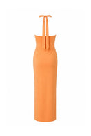 Baobab Eleonora maxi dress in caqui color, flowing fabric with a relaxed fit, perfect for casual or summer wear