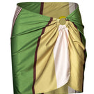 Baobab NERANO mini skirt in Limonata color, featuring a vibrant yellow design, displayed on a hanger against a white background.