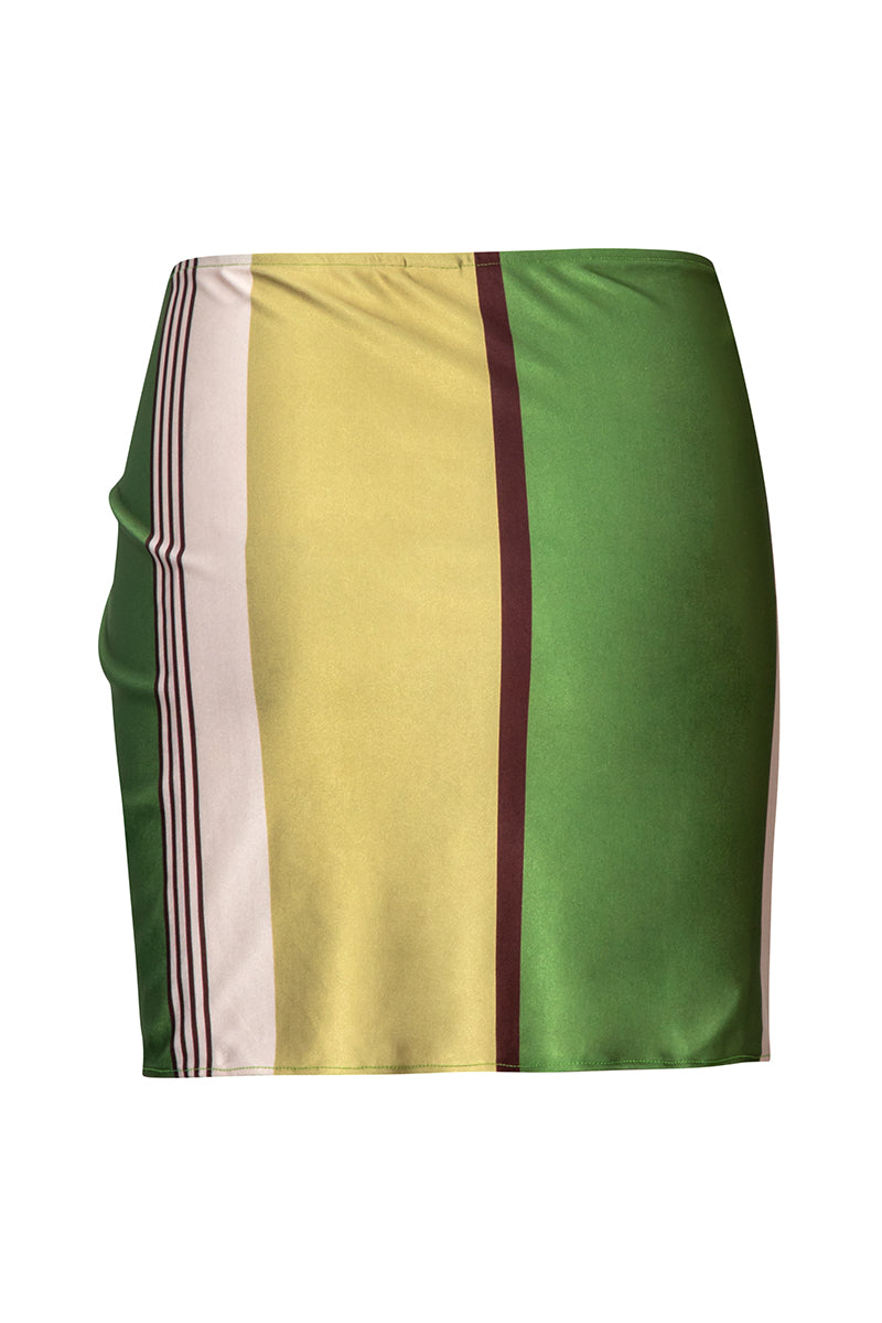 Baobab NERANO mini skirt in Limonata color, showcasing a stylish short skirt with a vibrant yellow hue and fitted design.