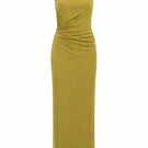 Baobab maxi dress in limoncello color with flowing fabric and sleeveless design, perfect for summer occasions.