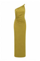 Baobab maxi dress in limoncello color with flowing fabric and sleeveless design, perfect for summer occasions.