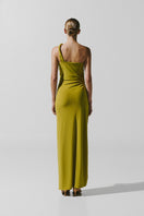 Baobab Celéle maxi dress in limoncello color, flowing fabric with a relaxed fit and shoulder straps, perfect for warm weather.