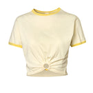Baobab TIKA T-shirt in Crema Italiana color, casual shirt with a soft fabric, featuring a simple crew neckline and relaxed fit.