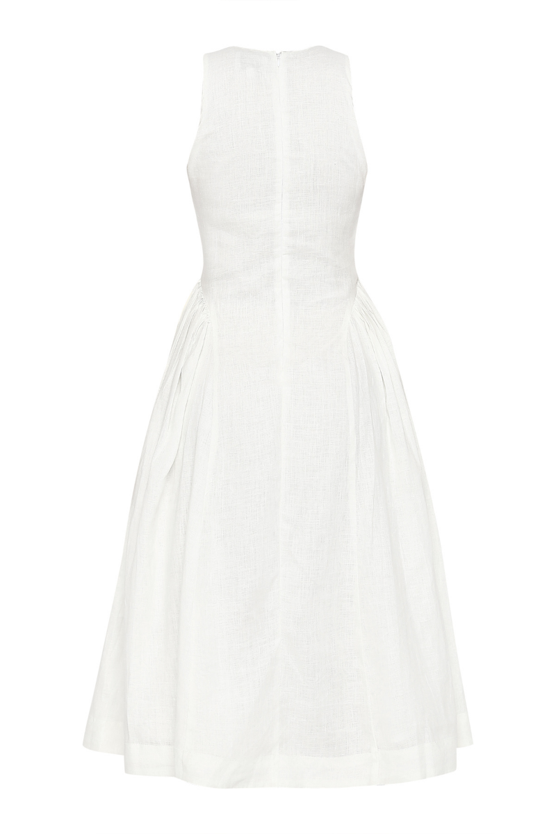 White PISA midi dress by Summer Away, featuring a flowy midi dress design with a stylish and elegant silhouette.