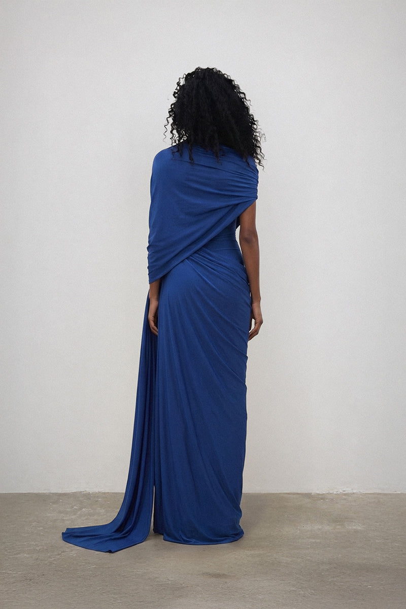 Deme By Gabriella Estrado gown featuring elegant fabric and intricate details, perfect for formal occasions.