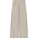 Valenciani loose fit cream trousers with relaxed fit and wide-leg style, shown on a model.