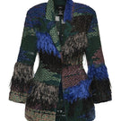 Lalo feather jacket in multi-color with a stylish, layered design and textured feather details, perfect for cold weather.