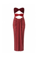 Baobab Giselle maxi dress in Amorino color, flowing fabric, and elegant design, perfect for summer or special occasions.