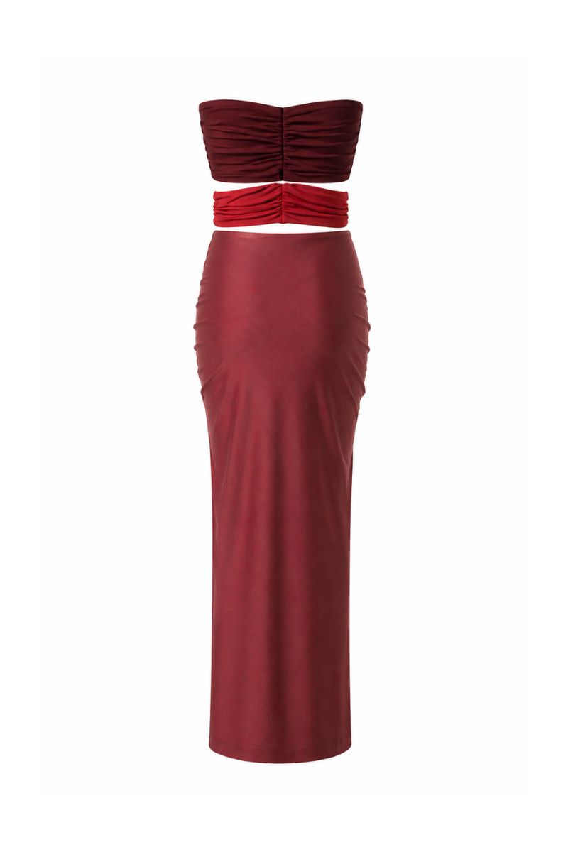 Baobab Giselle maxi dress in Amorino color, flowing fabric and elegant design, perfect for summer occasions.