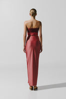 Baobab Giselle Maxi Dress in Amorino color, flowing fabric, sleeveless design, full length, elegant evening wear.