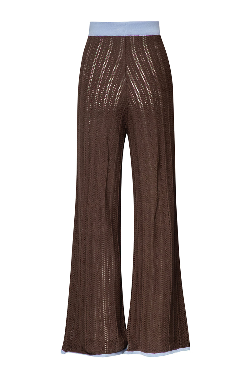 Baobab Clarissa pants in Moca Blu, stylish casual trousers with a relaxed fit and subtle blue tone, displayed on a neutral background.