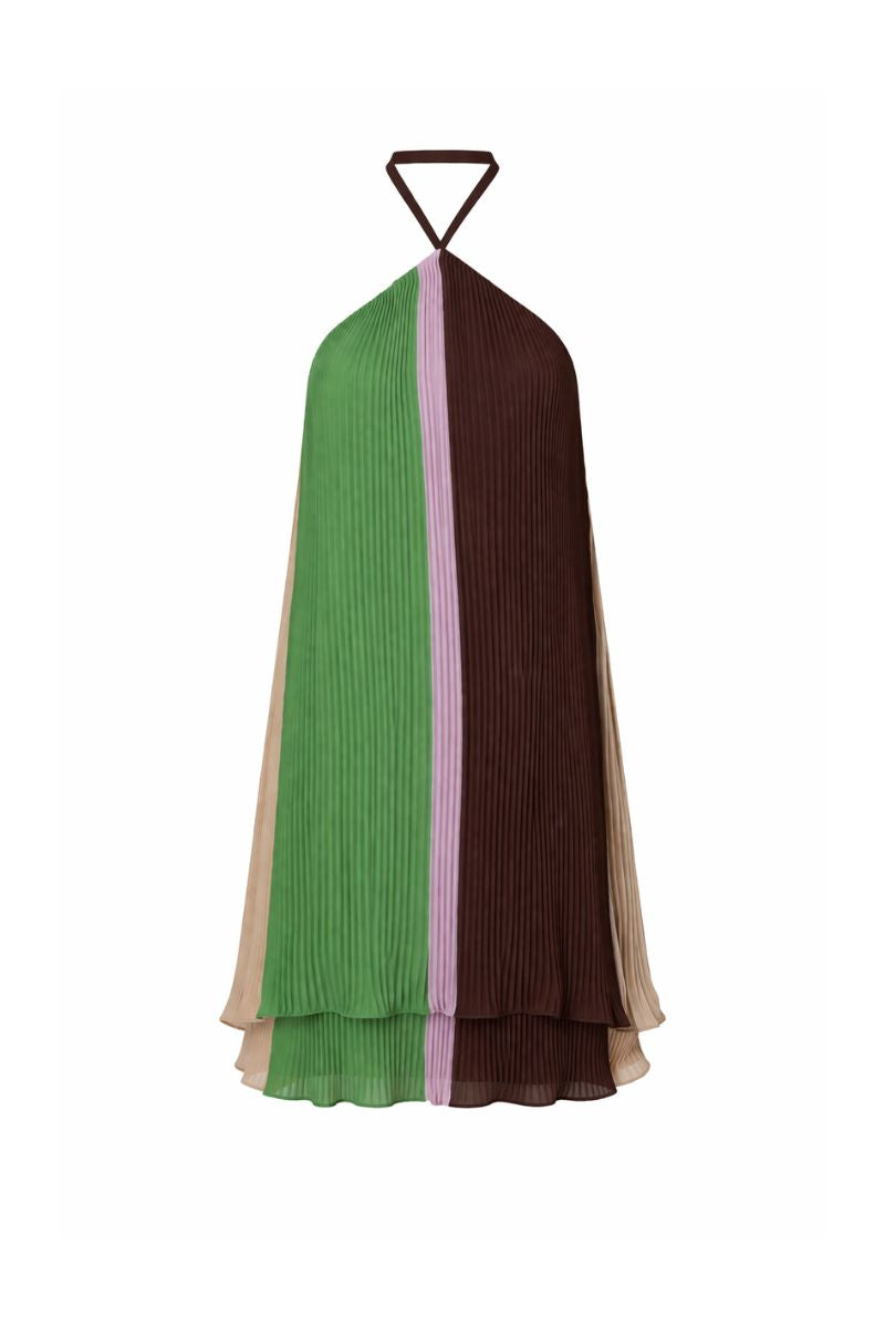 Baobab Coco Mini Dress in Caffe Verde, stylish short dress with vibrant green color, perfect for casual or summer wear.