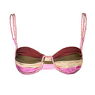 Baobab Lula bikini top in Oliva Rosé with adjustable straps and floral design, perfect for summer beachwear.