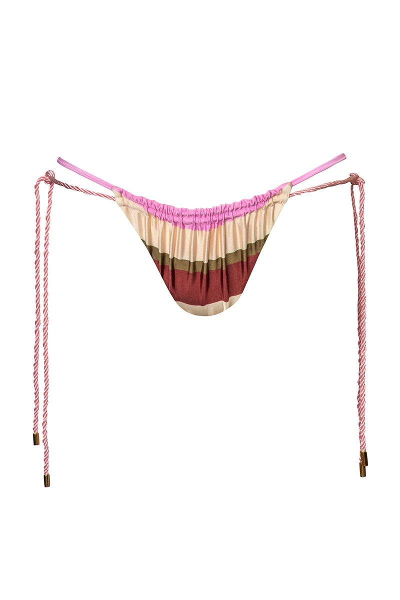 Baobab Lula bikini bottom in Oliva Rosé, featuring a stylish swimwear design with adjustable side ties and comfortable fit.