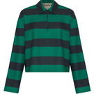 Green striped long sleeve T-shirt by ColoReve, casual tops featuring a comfortable fit and stylish pattern.