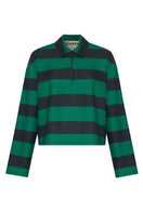 Green striped long sleeve T-shirt by ColoReve, casual tops featuring a comfortable fit and stylish pattern.