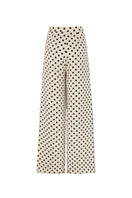 Cream loose fit trousers by Valenciani, featuring a relaxed style and soft fabric, perfect for casual and comfortable wear.