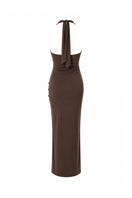 Baobab Donatella maxi dress in Moca, featuring flowing fabric and elegant design, perfect for summer or formal occasions.