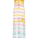 Handmade floral marine maxi crochet dress by Andreeva, featuring intricate crochet details and flowing fabric.