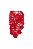 Handmade cherry crochet cover-up by Andreeva, featuring intricate crochet patterns and lightweight fabric for stylish beachwear.
