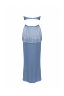 Baobab DUA maxi dress in cielo blu with flowing fabric and elegant design, perfect for summer or casual occasions.
