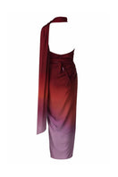 Baobab LORA maxi dress in Tramonto Bordó, elegant long dress with flowy fabric and deep burgundy color, perfect for stylish occasions.