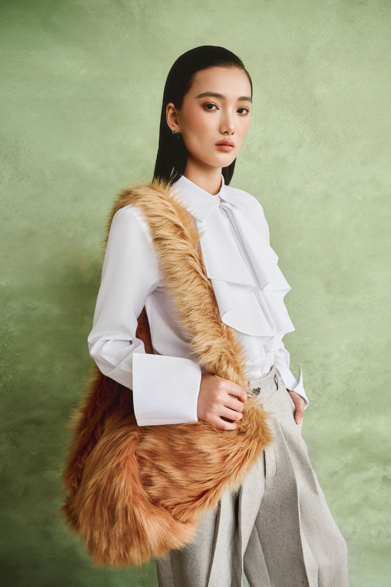 CARAMEL FAUX FUR BAG - CULT MIA