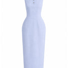 Pastel blue sleeveless maxi dress by Keira Tong, flowing fabric with a relaxed fit, ideal for casual or summer wear.